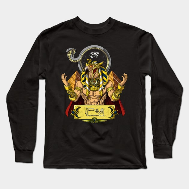 Egyptian God Ra Long Sleeve T-Shirt by underheaven